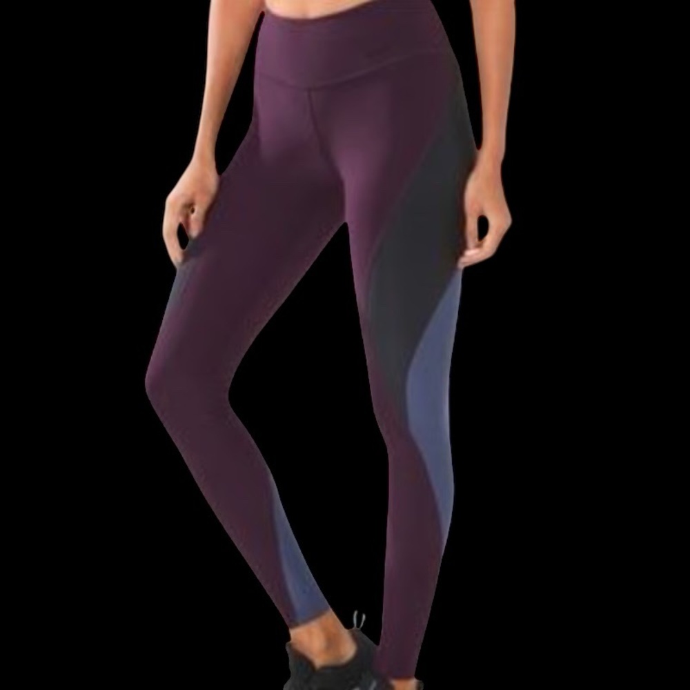 Nike Purple and Black High-Waisted Compression Leggings